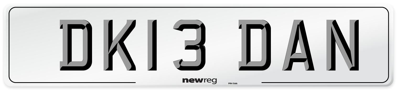 DK13 DAN Number Plate from New Reg